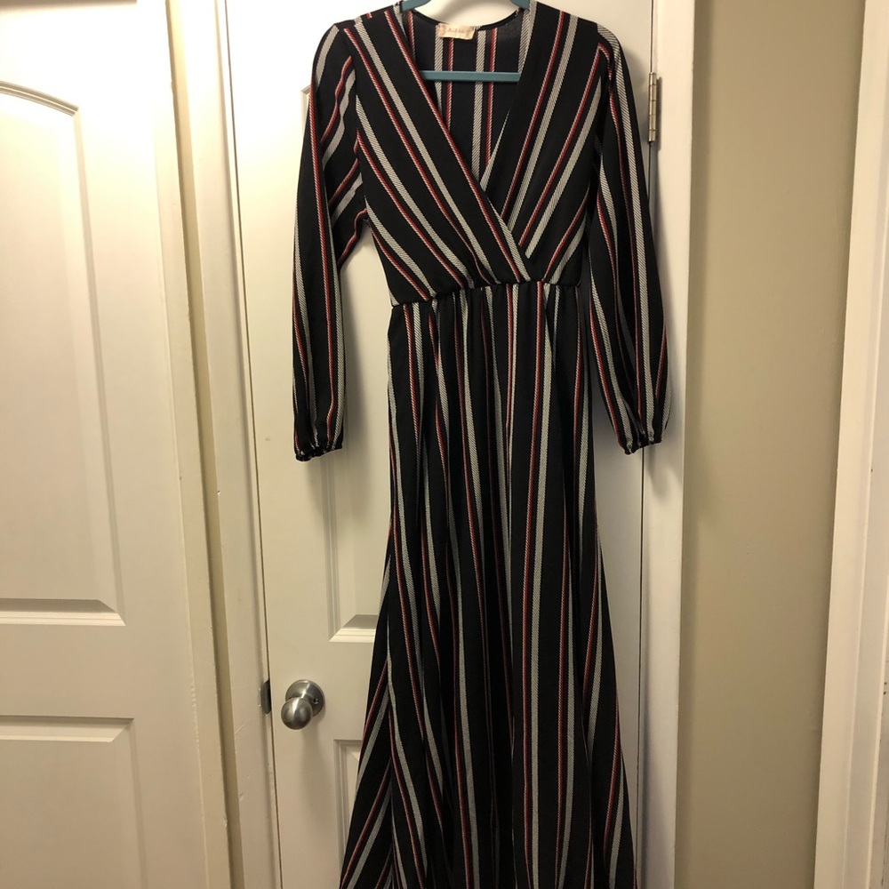 Striped Synch Waist Maxi Dress from Altr’d State